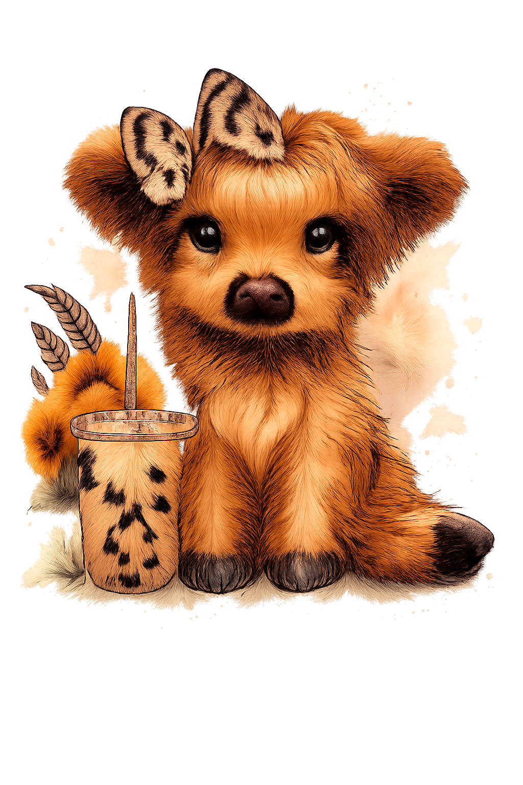 Cute Highland Cow Iced Coffee Decal
