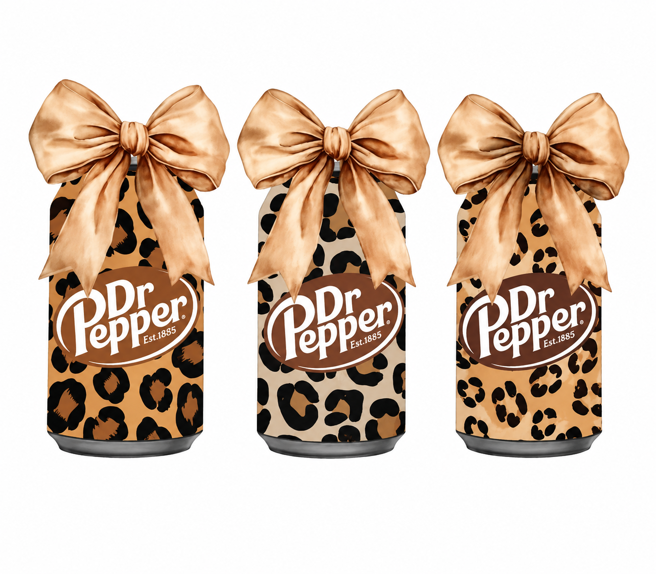 Leopard Dr Pepper Bow Decal