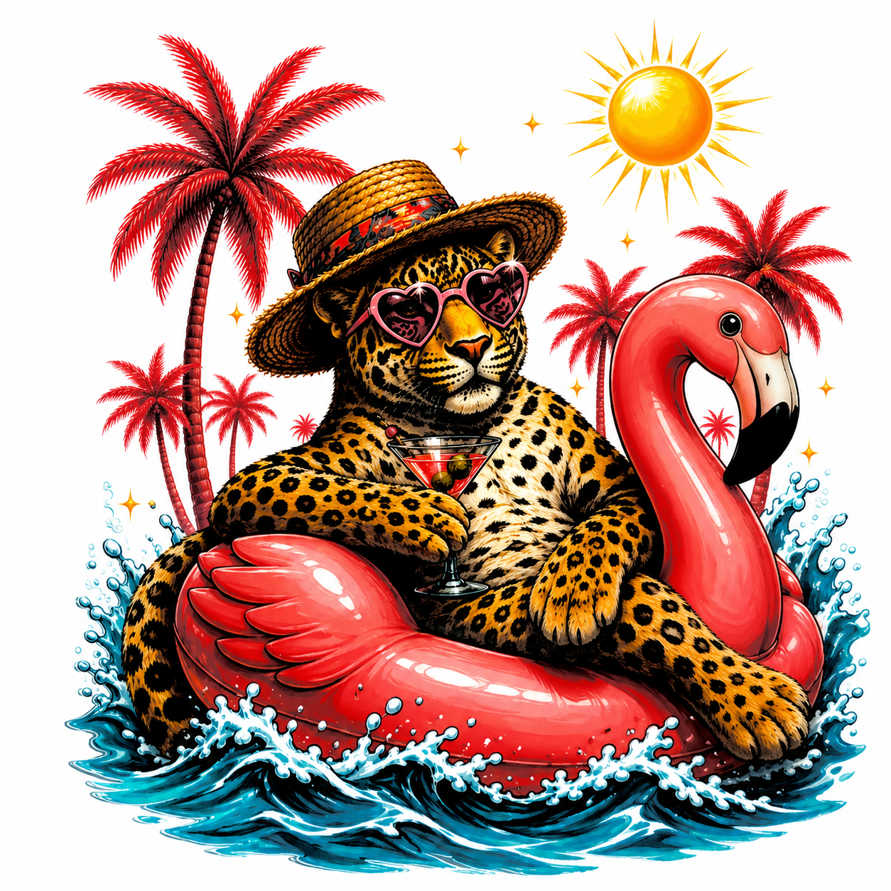Poolside Leopard Decal