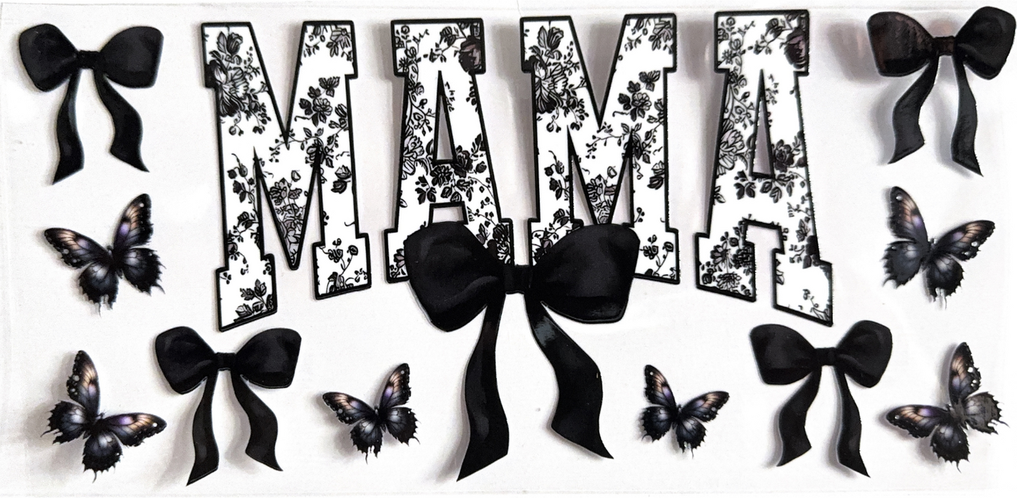 Bow Design Black & White Floral Wrap