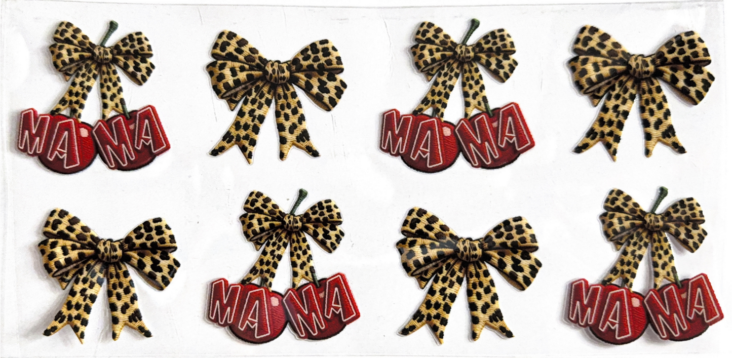 Mama Leopard Print Bow Wrap