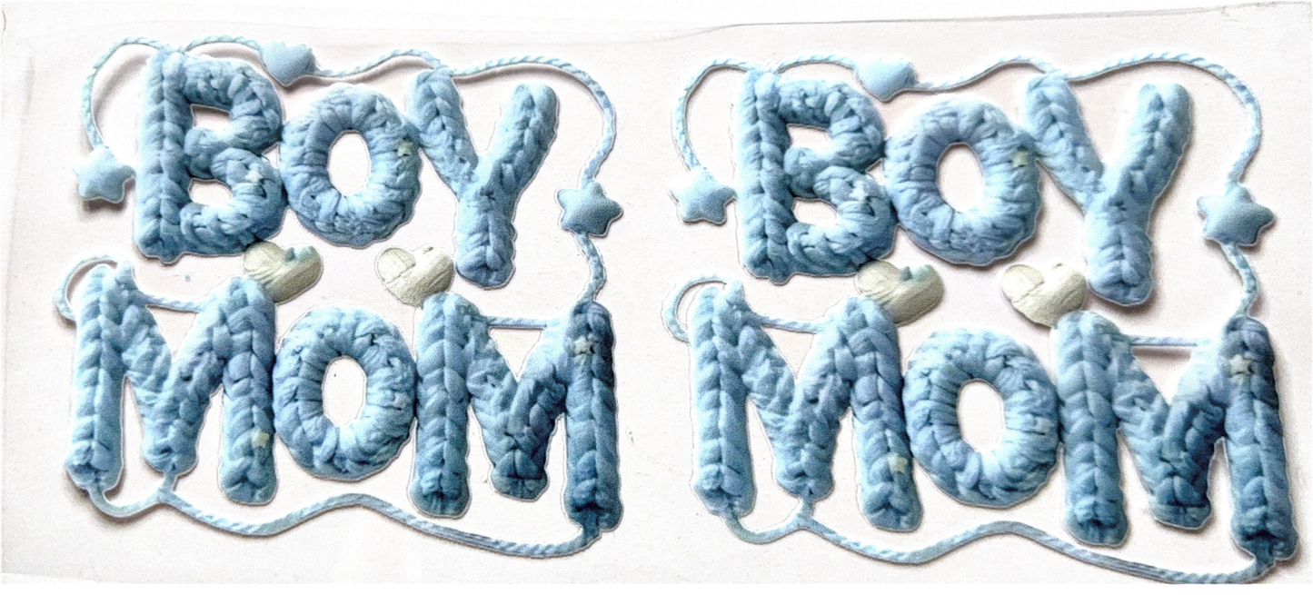 Blue Yarn-Style 'Boy Mom' Wrap