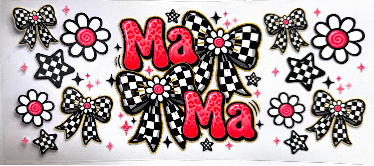 Checkered Bow Mama Gift Wrap