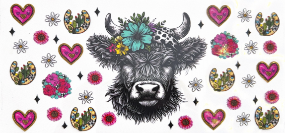 Boho Floral Highland Cow Collection