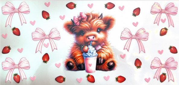 Strawberry Milkshake Highland Cow Collection