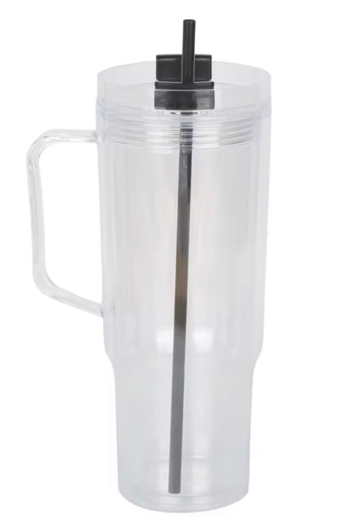 40 oz Snow Globe Cup w/ Color Lids & Straw