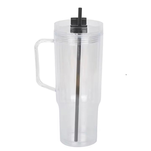40oz Snow Globe Cup w/ Color Lids & Straw