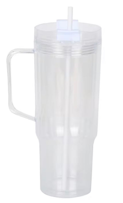 40oz Snow Globe Cup w/ Color Lids & Straw