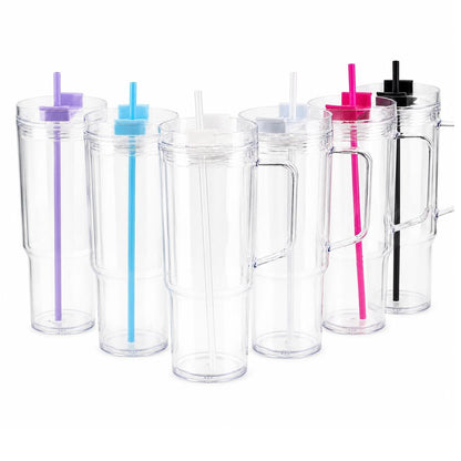 40oz Snow Globe Cup w/ Color Lids & Straw