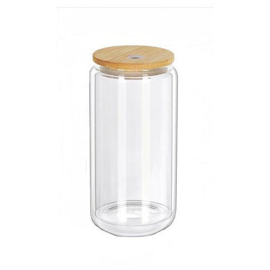 16oz Snow Globe Glass Tumbler w/ Bamboo Lid