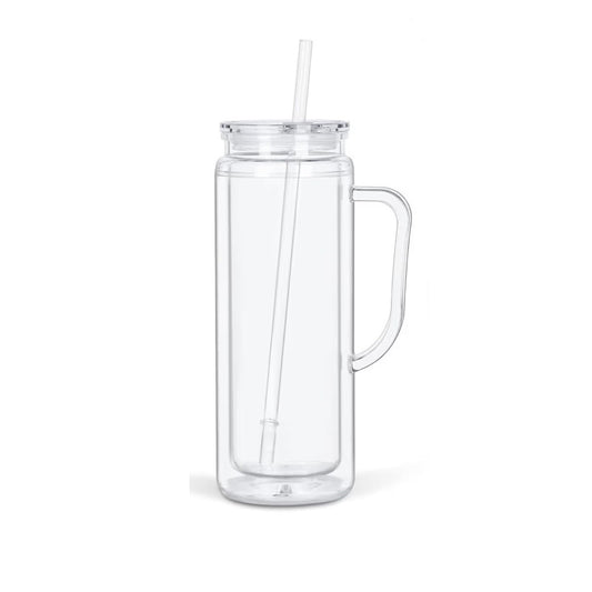 20oz Snow Globe Mason Jar Tumbler w/ Handle