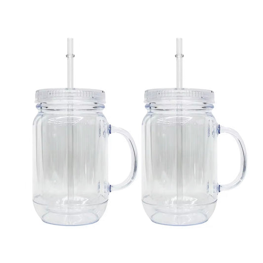 20oz Acrylic Snow Globe Mason Jar