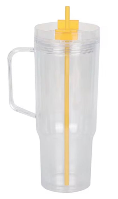 40oz Snow Globe Cup w/ Color Lids & Straw