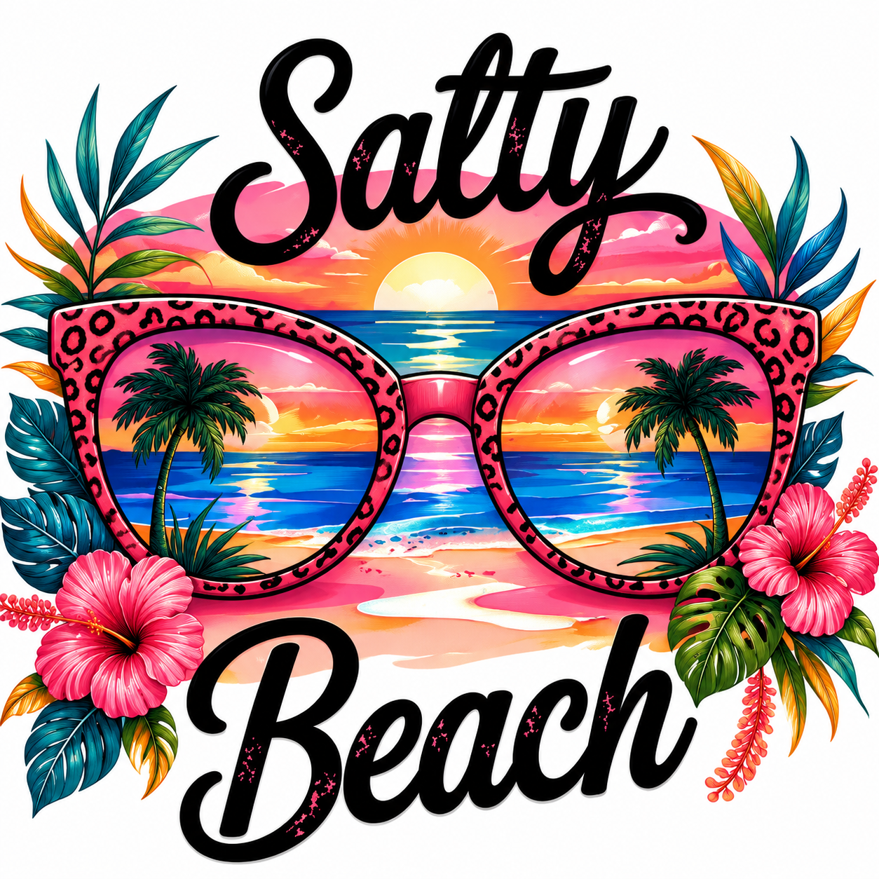 Salty Beach Sunset Sunglasses Decal