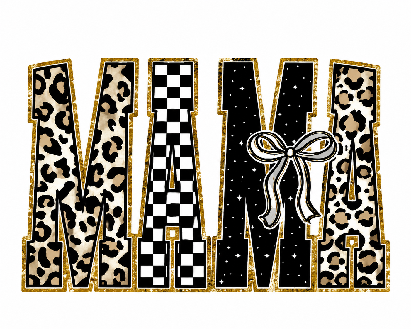 Mama Bow Pattern Lettering Decal