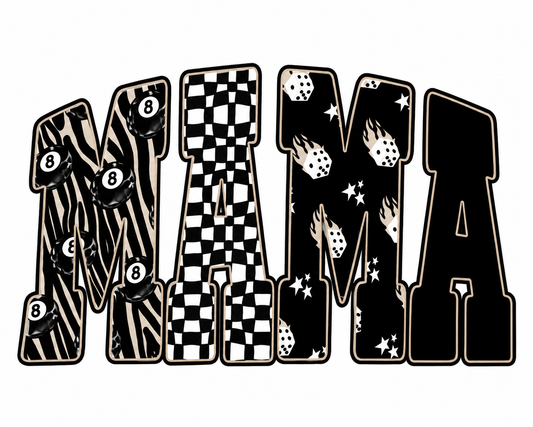 Retro Pattern Mama Lettering Decal