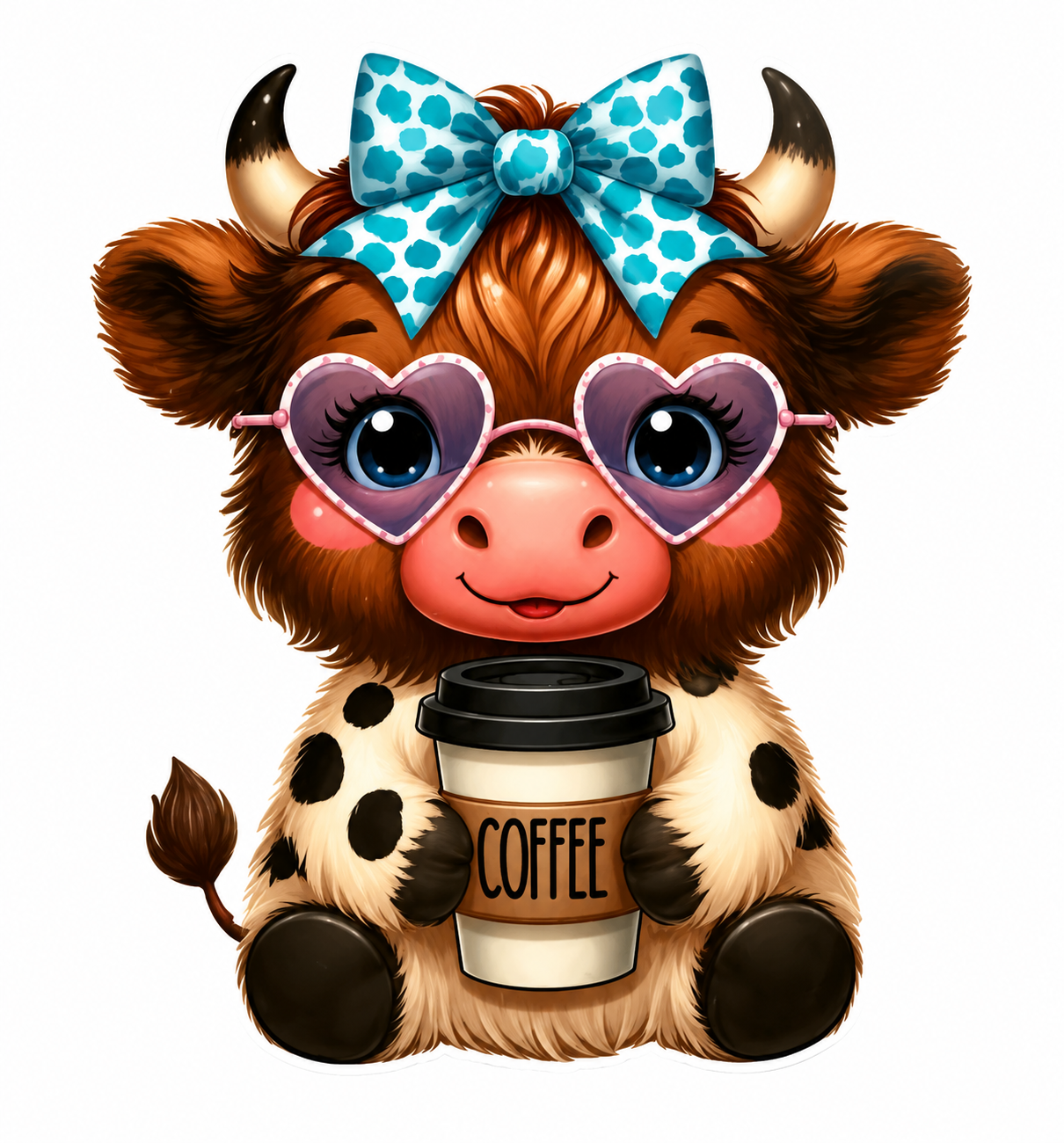 Cute Cowgirl Coffee Cow Decal