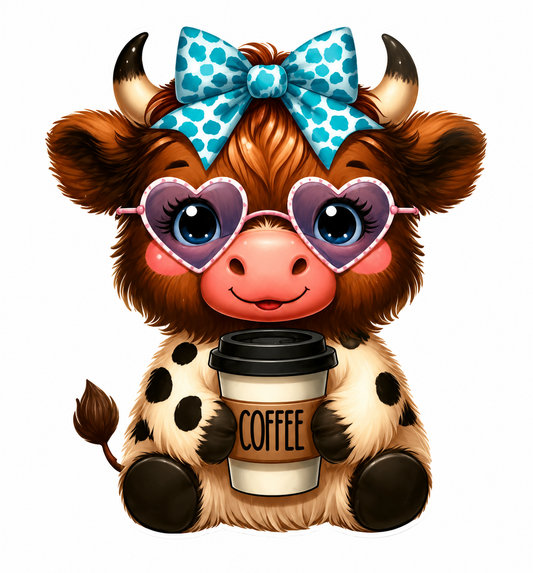 Cute Cowgirl Coffee Cow Decal