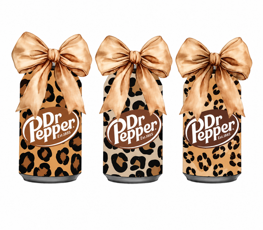 Leopard Dr Pepper Bow Decal
