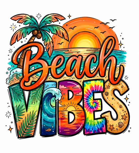 Beach Vibes Sunset Decal