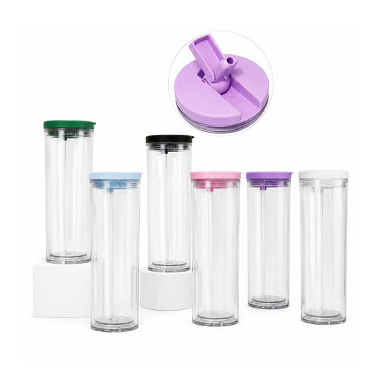 20oz Acrylic Water Bottle Snow Globe Tumbler