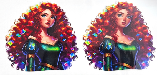 Brave Princess Red Hair Stickers