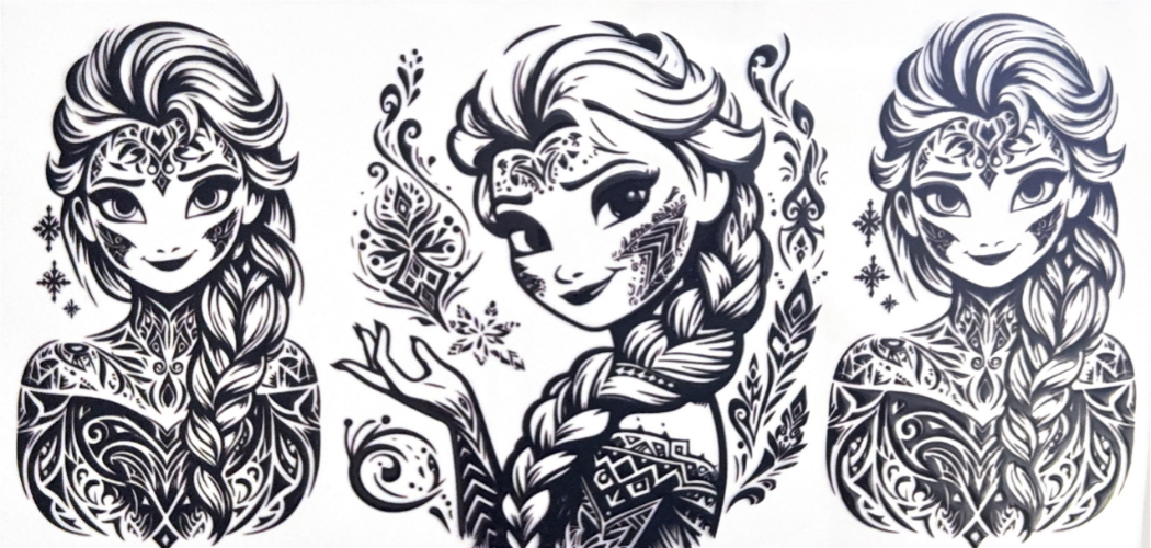 Elsa Black & White Tribal Art Sticker