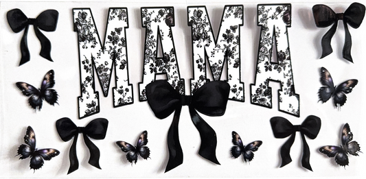 Bow Design Black & White Floral Wrap