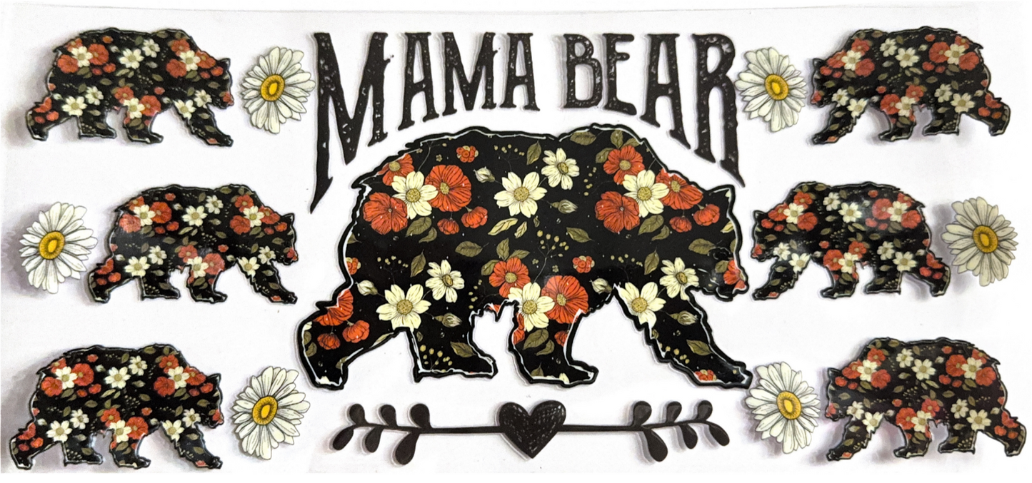 Floral Mama Bear Decorative Gift Wrap