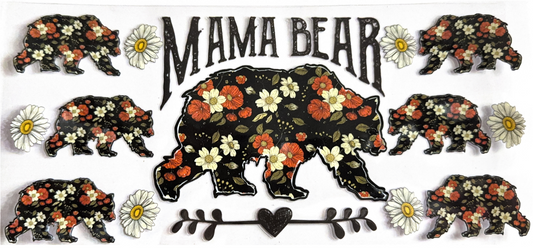 Floral Mama Bear Decorative Gift Wrap