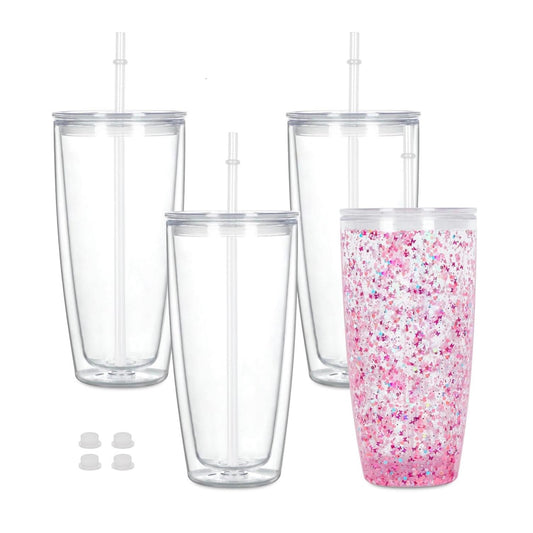 24oz Acrylic Snowglobe Tumbler