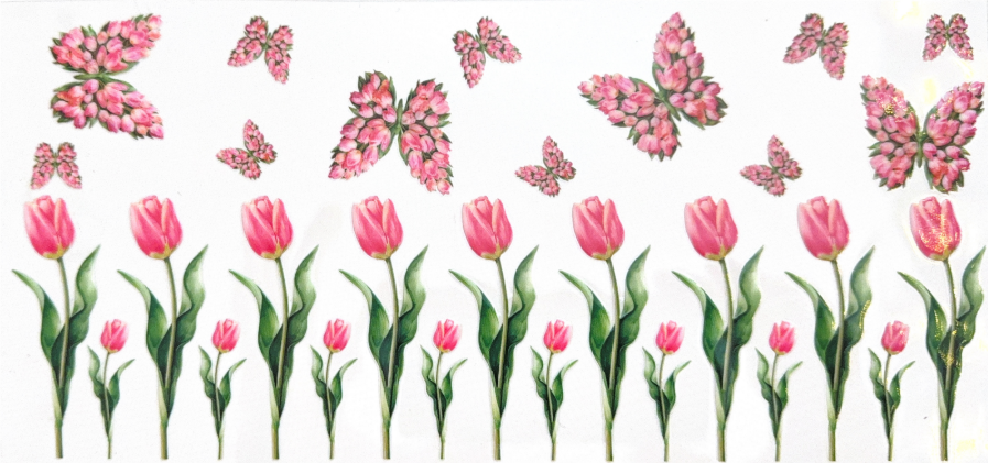 Pink Tulips & Butterfly Garden