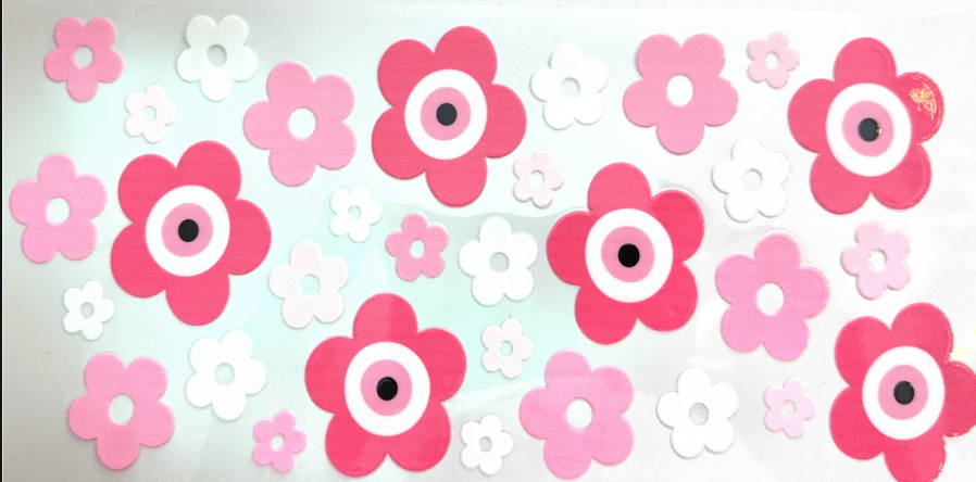 Retro Pink Flower Power Pattern