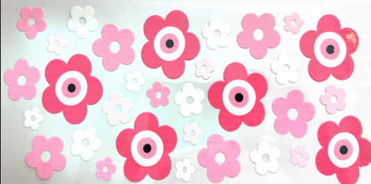 Retro Pink Flower Power Pattern