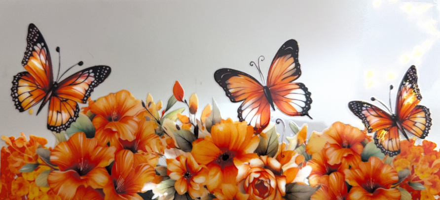 Monarch Butterfly Sunset Blooms